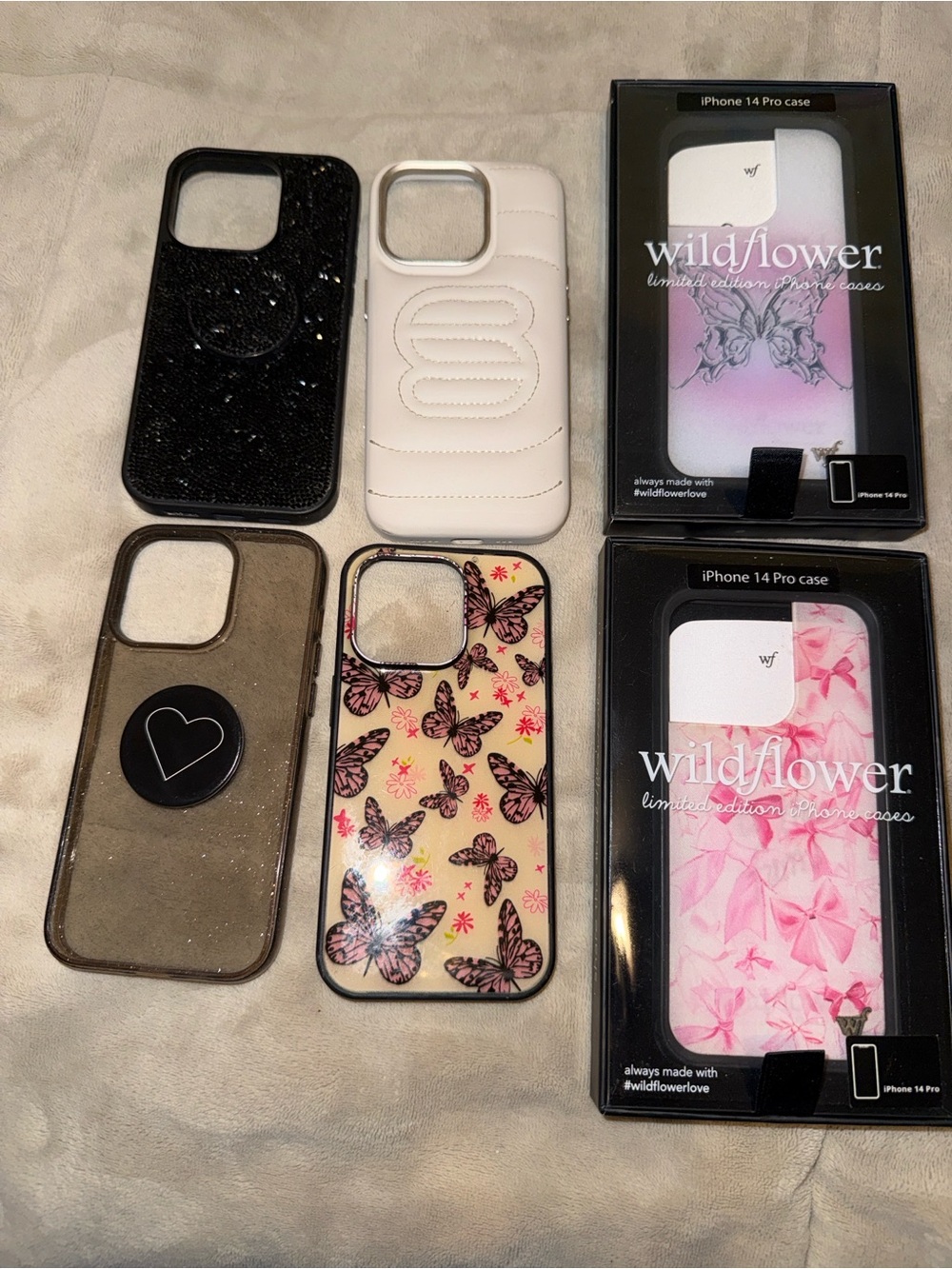 Wildflower Pink Floral iPhone 14 Pro Case - Pink